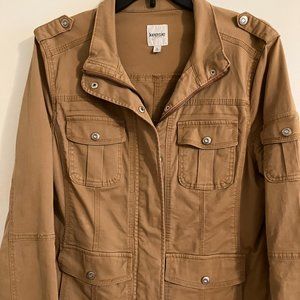 Brown cotton casual jacket